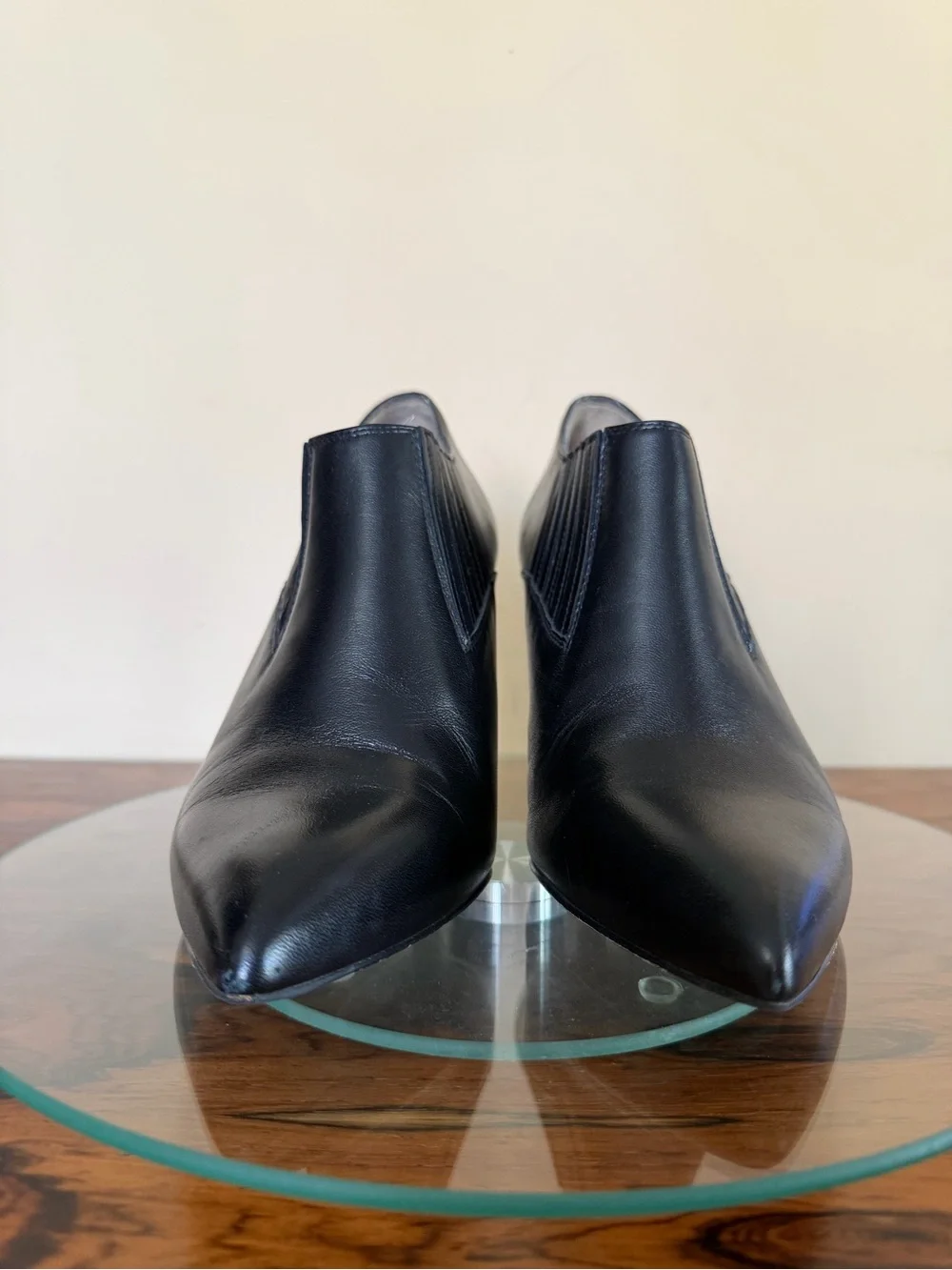 Inez booties Marisol 90 in Black Calf Leather size 7.5 W